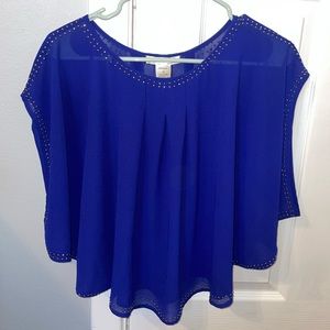 A’GACI see through rhinestone blouse. SIZE S. WORN ONCE